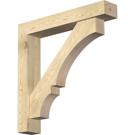 Ekena Millwork Balboa Block Rough Sawn Bracket w/ Offset Brace, Douglas Fir, 6"W x 34"D x 34"H BKT0604X34X34BOA05RDF
